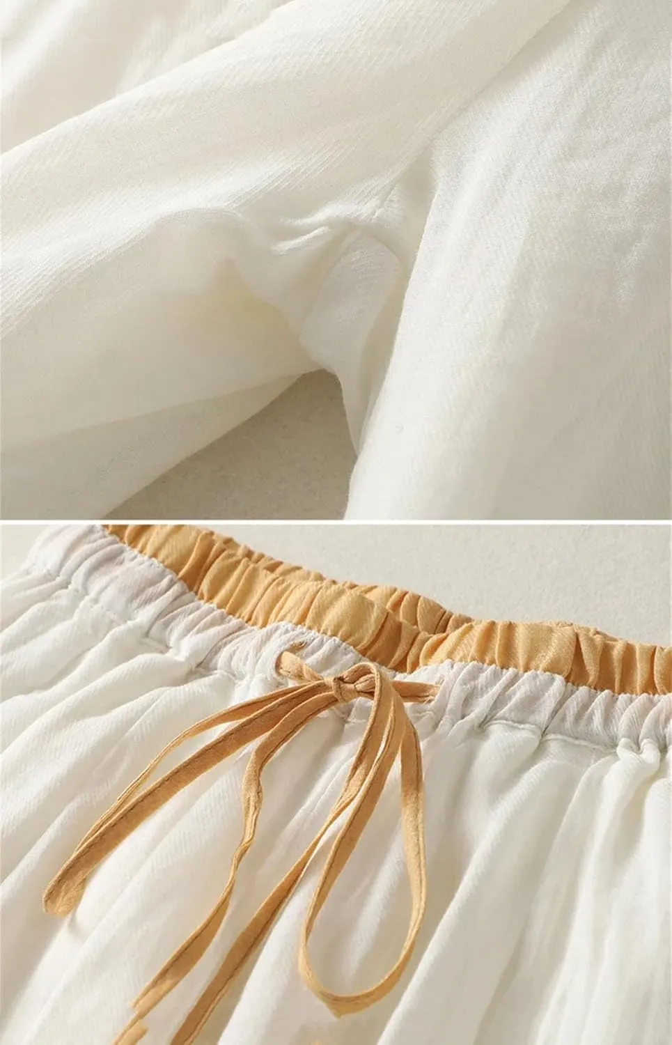 Thin Casual Nine-Quarter Pants Women Drawstring High Waist Sports Harem Pants Loose Bloomers