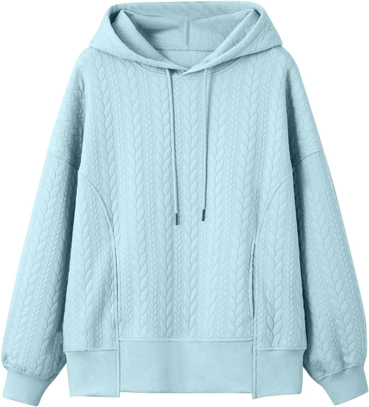 TUQIDEWU Womens Oversized Hoodies, Womens Hoodies Winter Casual Quilted Long Sleeve Hooded Pocketed Sweatshirts Pullover Tops