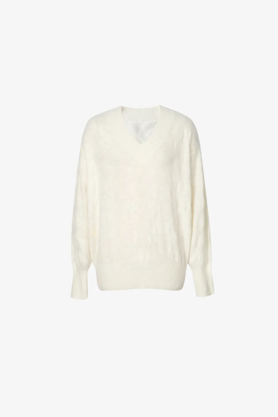 V Neck Cashmere Sweater White
