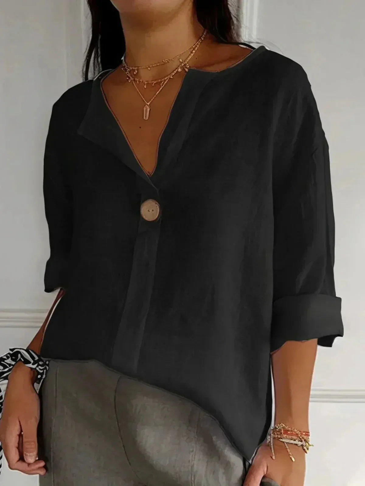 Vesper Casual V-Neck Blouse