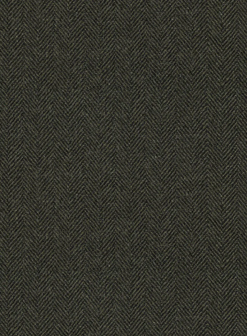 Vintage Flat Green Herringbone Tweed Pants