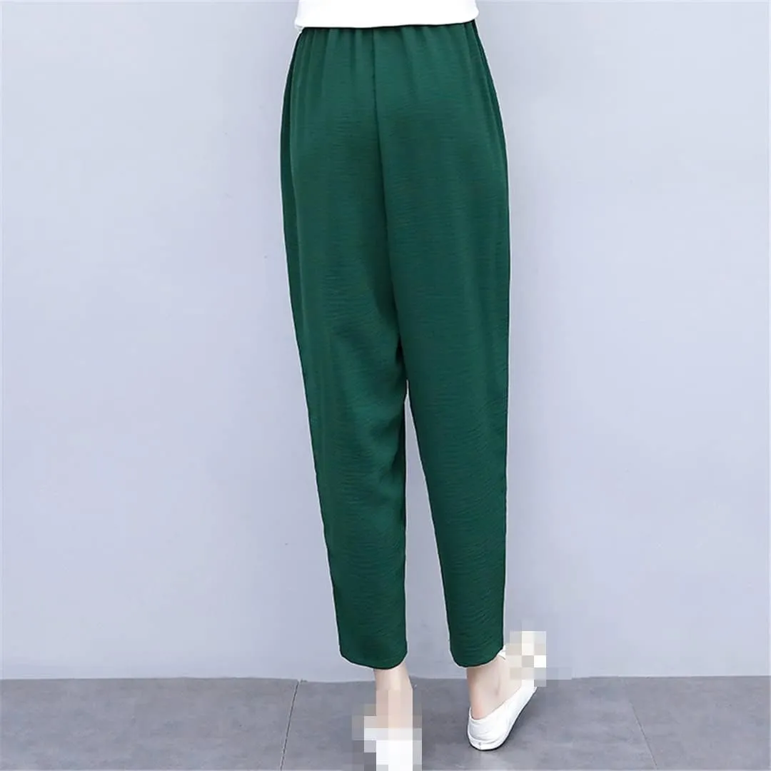 Women's High Waist Summer Linen Street Vintage Harem Pants