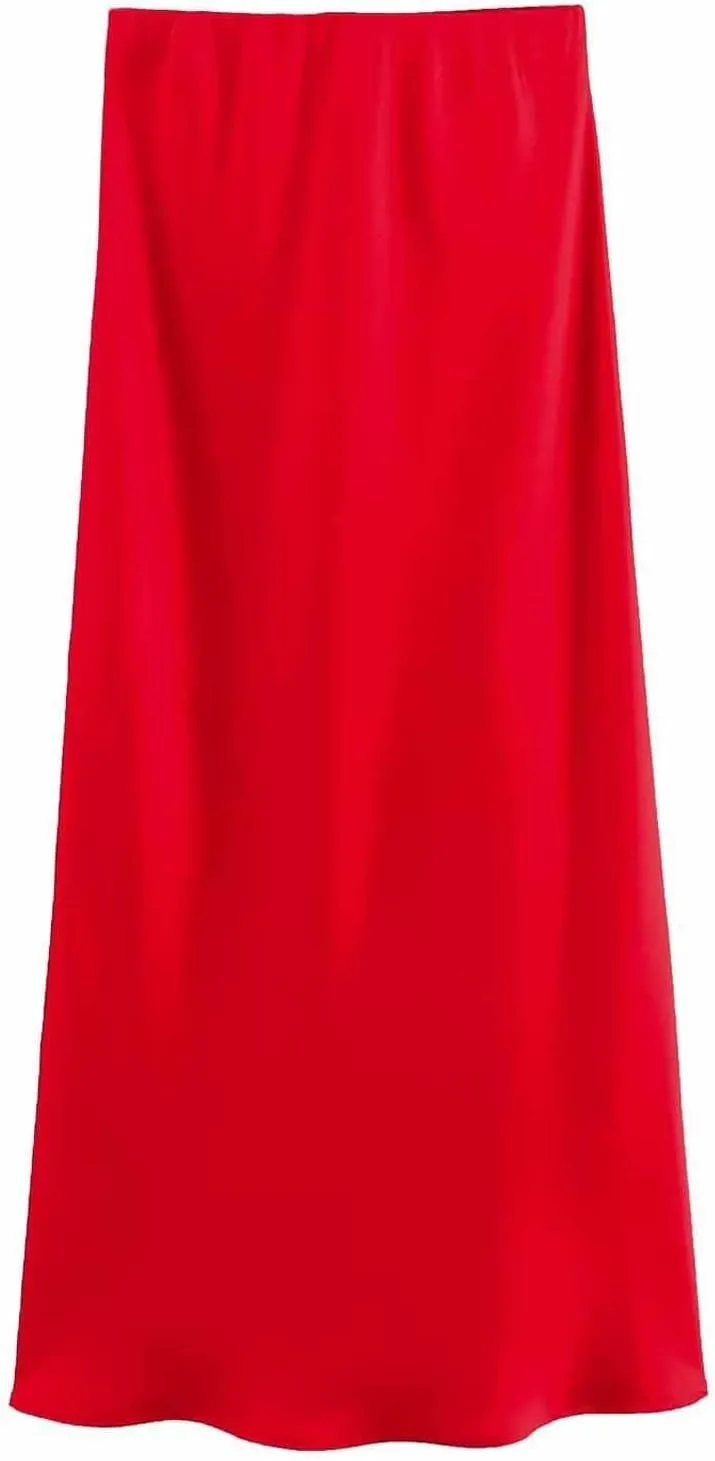 Women's Long Skirt Dressy Casual High Waisted A Line Flowy Ruffle Elegant Party Skirts Trendy Comfortable Solid Skirt